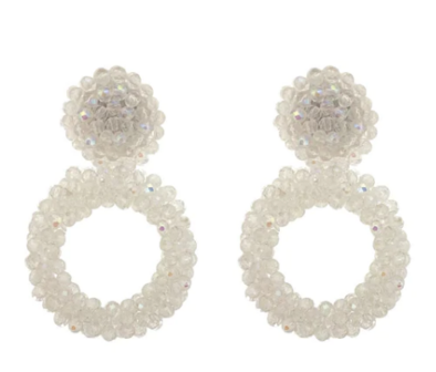 PAULIE POCKET BENTHE EARRINGS - WHITE