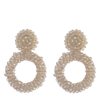 PAULIE POCKET BENTHE EARRINGS - BEIGE