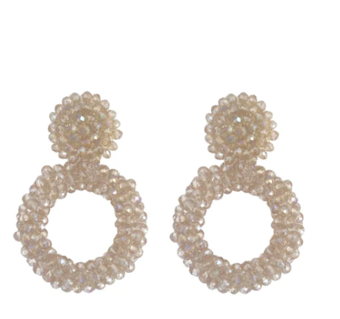 PAULIE POCKET BENTHE EARRINGS - BEIGE