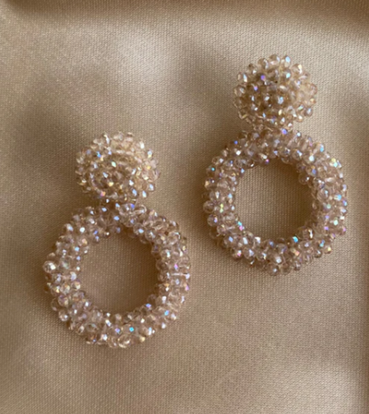 PAULIE POCKET BENTHE EARRINGS - BEIGE