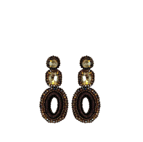 IVY STONE EARRINGS - BROWN GOLD