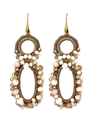 PAULIE POCKET AMBER EARRINGS - BEIGE