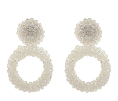 PAULIE POCKET BENTHE EARRINGS - WHITE