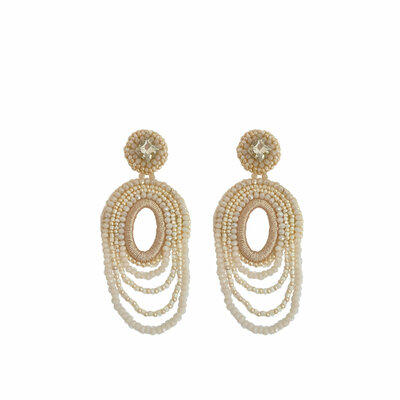 PAULIE POCKET CHELSEY EARRINGS - BEIGE