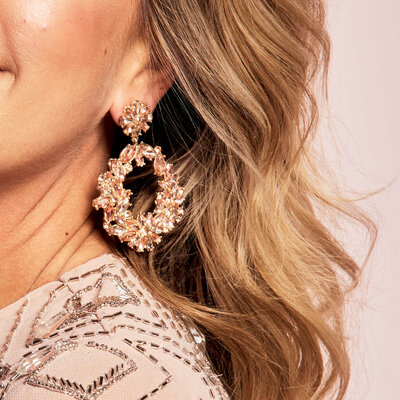 PAULIE POCKET BLOSSOM STRASS EARRINGS - BLUSH