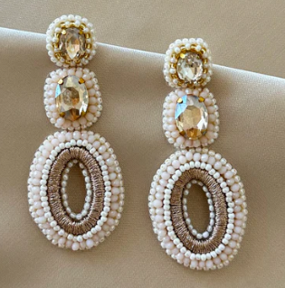 PAULIE POCKET Ivy Stone Earrings - Beige